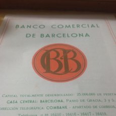 Documentos bancarios: BANCO COMERCIAL DE BARCELONA J4. Lote 395977374