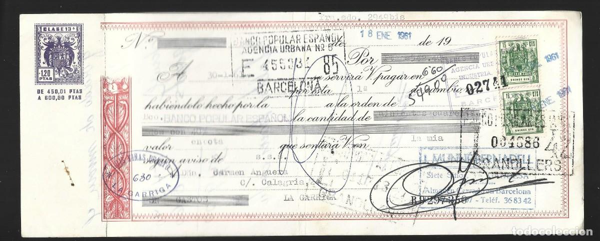 Documentos bancarios: 1 antiguo recibo banco a&ntilde;o 1961 - Foto 1