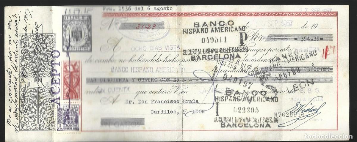 Documentos bancarios: 1 antiguo recibo banco a&ntilde;o 1957 - Foto 1