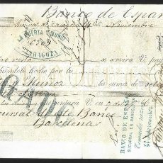 Documentos bancarios: 1 ANTIGUO RECIBO BANCO AÑO 1877