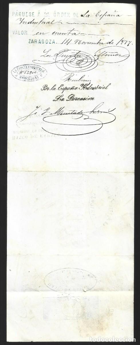 Documentos bancarios: 1 antiguo recibo banco a&ntilde;o 1877 - Foto 2