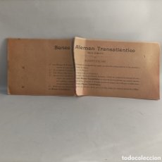 Documentos bancarios: TALONARIO DEL BANCO ALEMÁN TRANSATLÁNTICO. AÑO 1914. SEDE MADRID. PAGARÉ. Lote 399614099