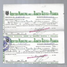 Documentos bancarios: M150- TIELMES 1954 , ARBITRIO MUNICIPAL SOBRE LA RIQUEZA URBANA- 2 RECIBOS. Lote 402387154