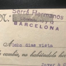 Documentos bancarios: SERRA HERMANOS LETRA CAMBIO 1935 BARCELONA Nº55
