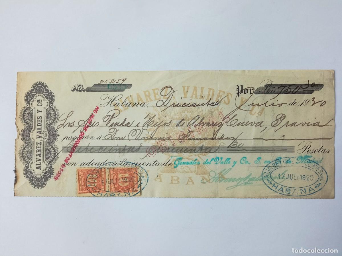 Documentos bancarios: PAGAR&Eacute; &Aacute;LVAREZ VALD&Eacute;S Y COMP. 1920 - Foto 1