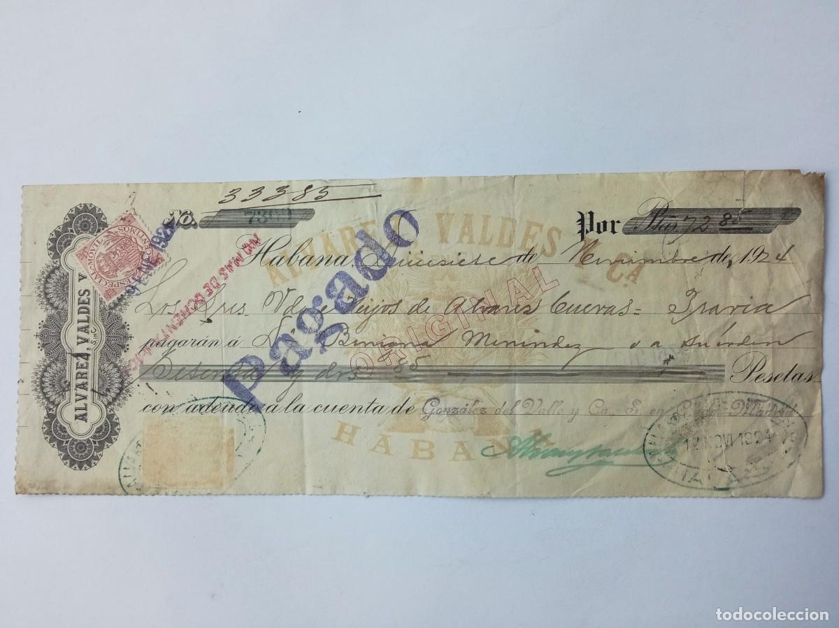 Documentos bancarios: PAGAR&Eacute; ALVAREZ VALDES Y COMP. 1924 - Foto 1