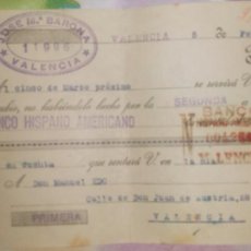 Documentos bancarios: ANTIGUA LETRA DE CAMBIO. VALENCIA 1934.