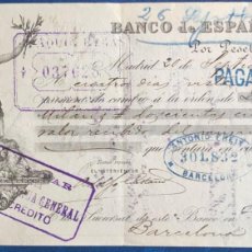 Documentos bancarios: LETRA DE CAMBIO DE 1890.