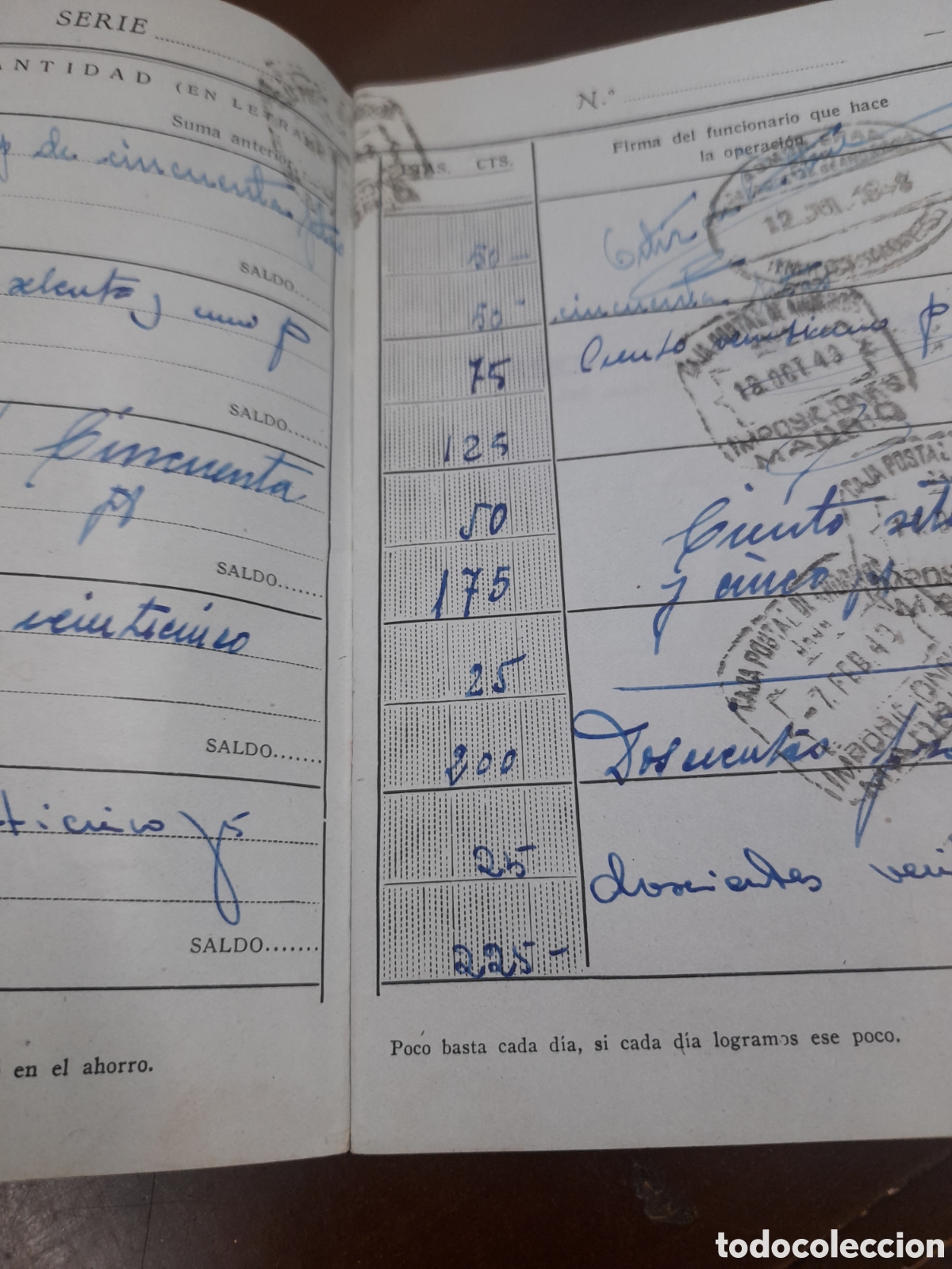 Documentos bancarios: Cartilla, Caja Postal de Ahorros de 1948 - Foto 4