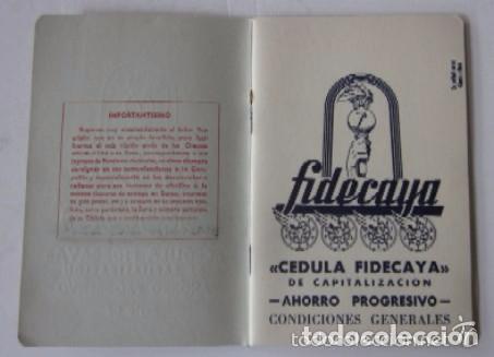 Documentos bancarios: FIDECAYA - CEDULA DE CAPITALIZACION - Foto 3