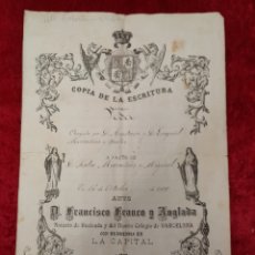 Documentos bancarios: PR-2722. COPIA DE LA ESCRITURA DE PODER. 1900