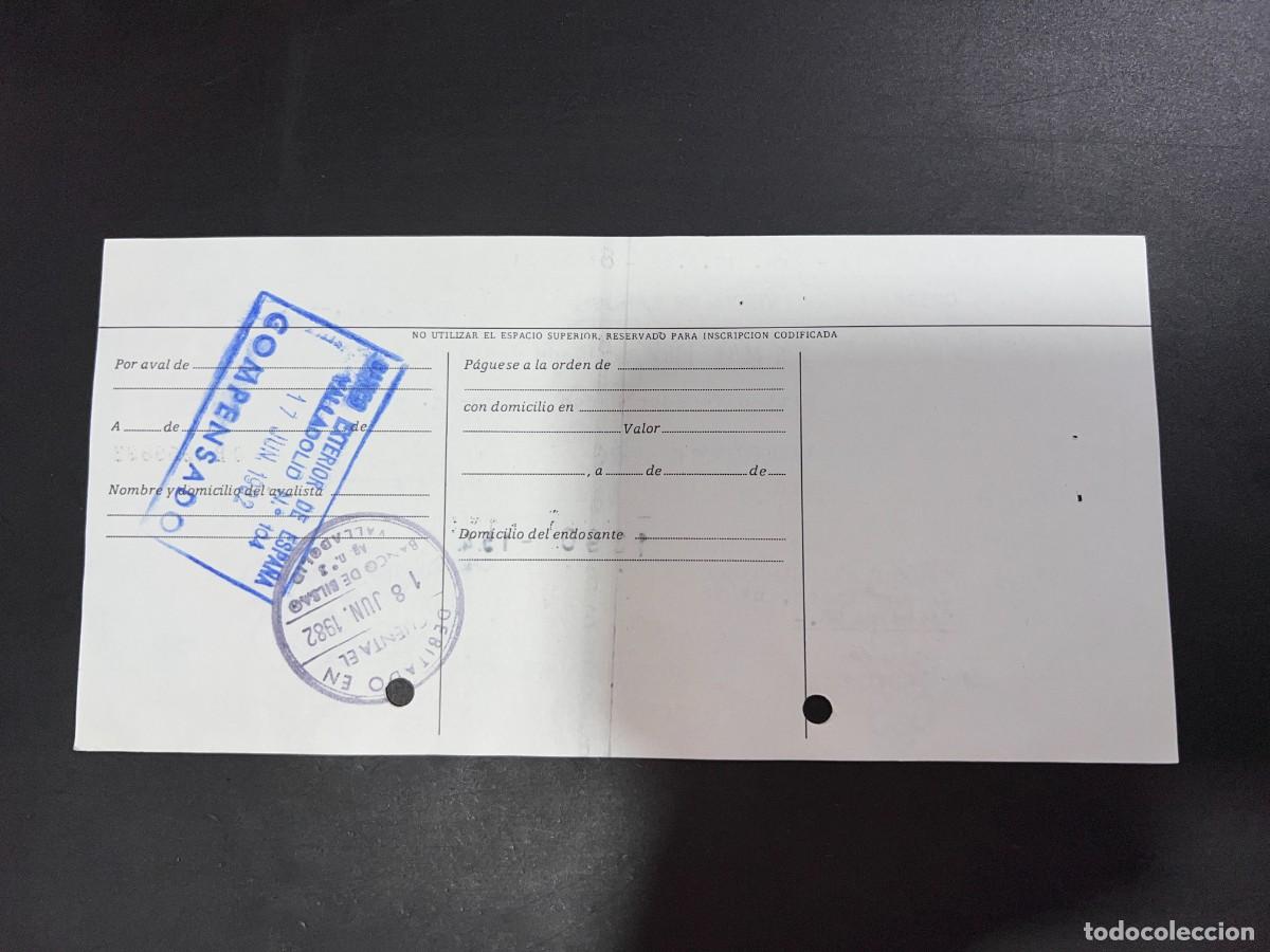 Documentos bancarios: LETRA DE CAMBIO. CHOCOLATES TRAPA. VALLADOLID, 1982 - Foto 2