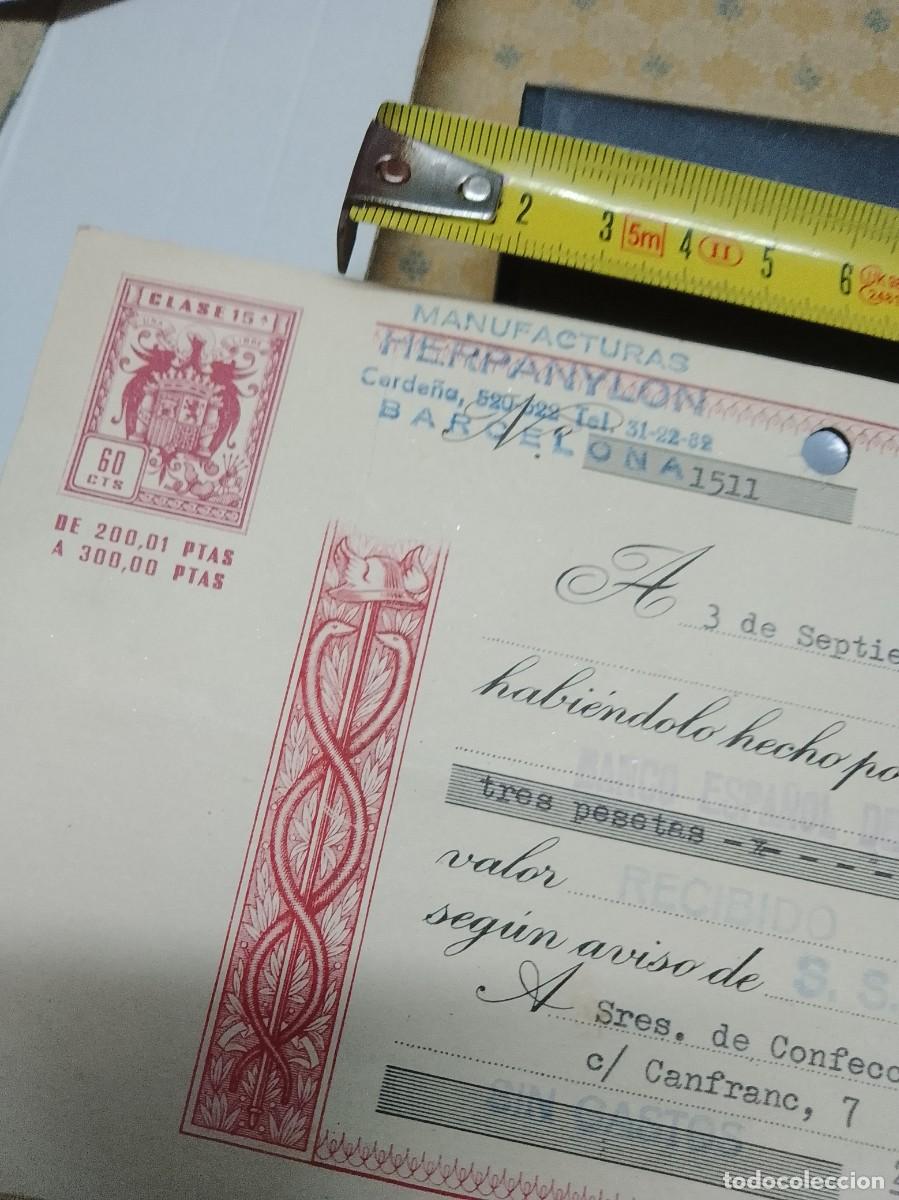 Documentos bancarios: Tal&oacute;n a&ntilde;os 60, ,Barcelona,zaragoza - Foto 3