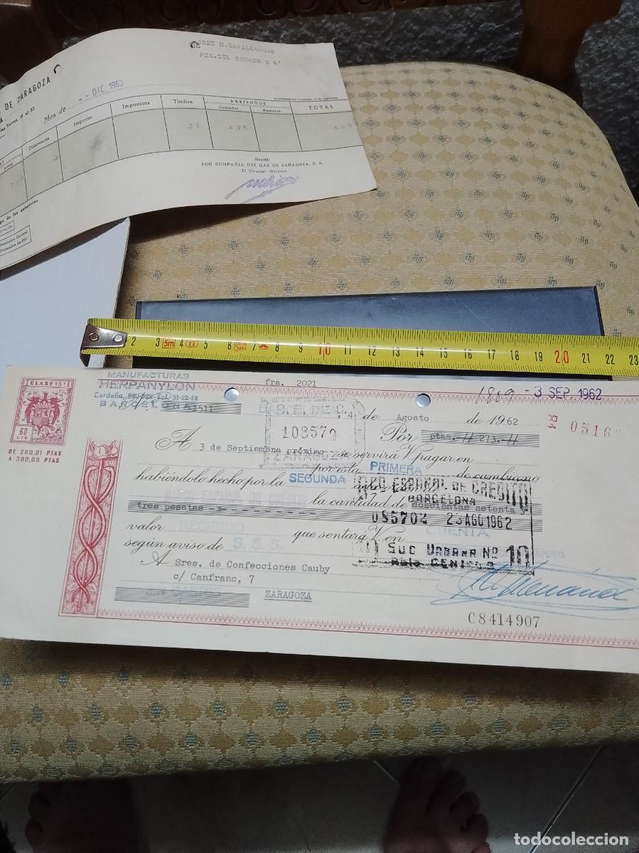 Documentos bancarios: Tal&oacute;n a&ntilde;os 60, ,Barcelona,zaragoza - Foto 5