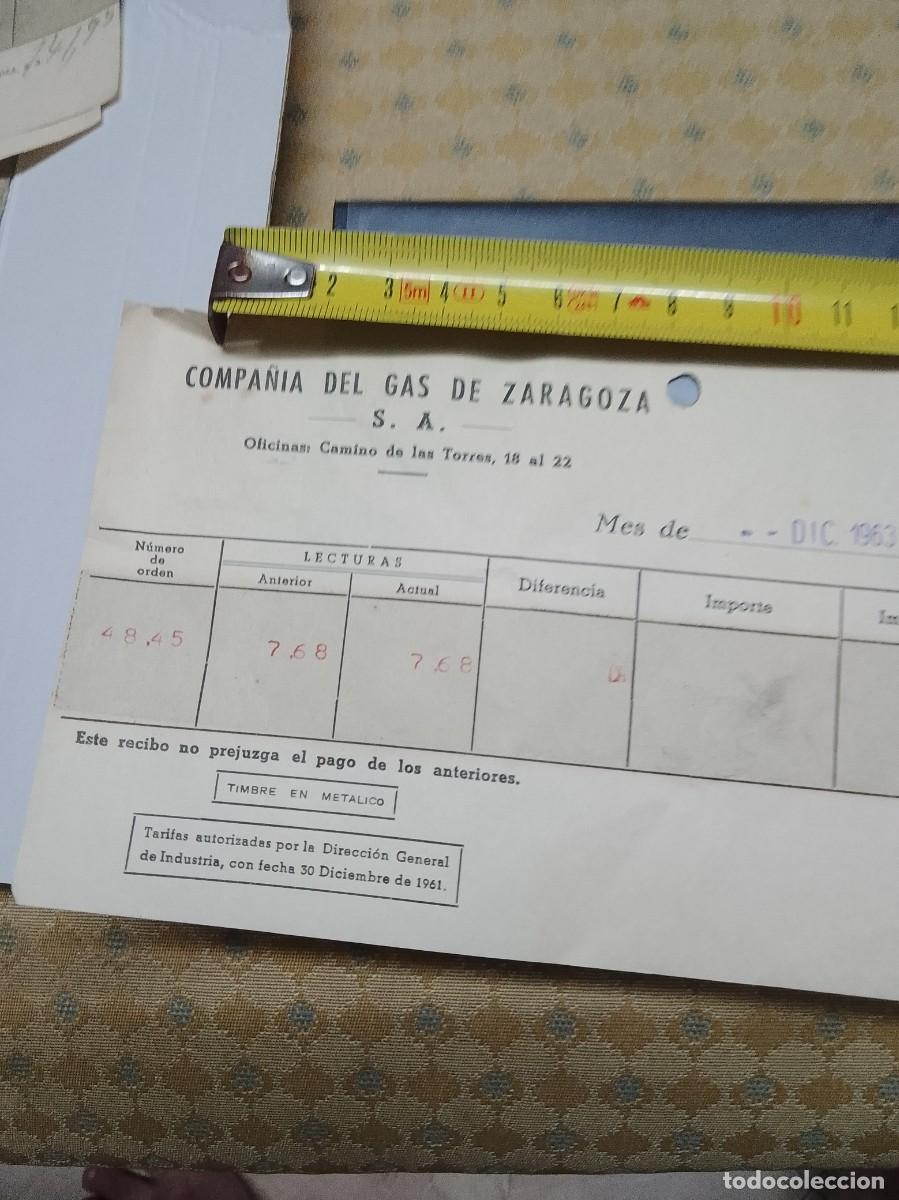 Documentos bancarios: Compa&ntilde;&iacute;a de gas de Zaragoza a&ntilde;os 60 - Foto 2