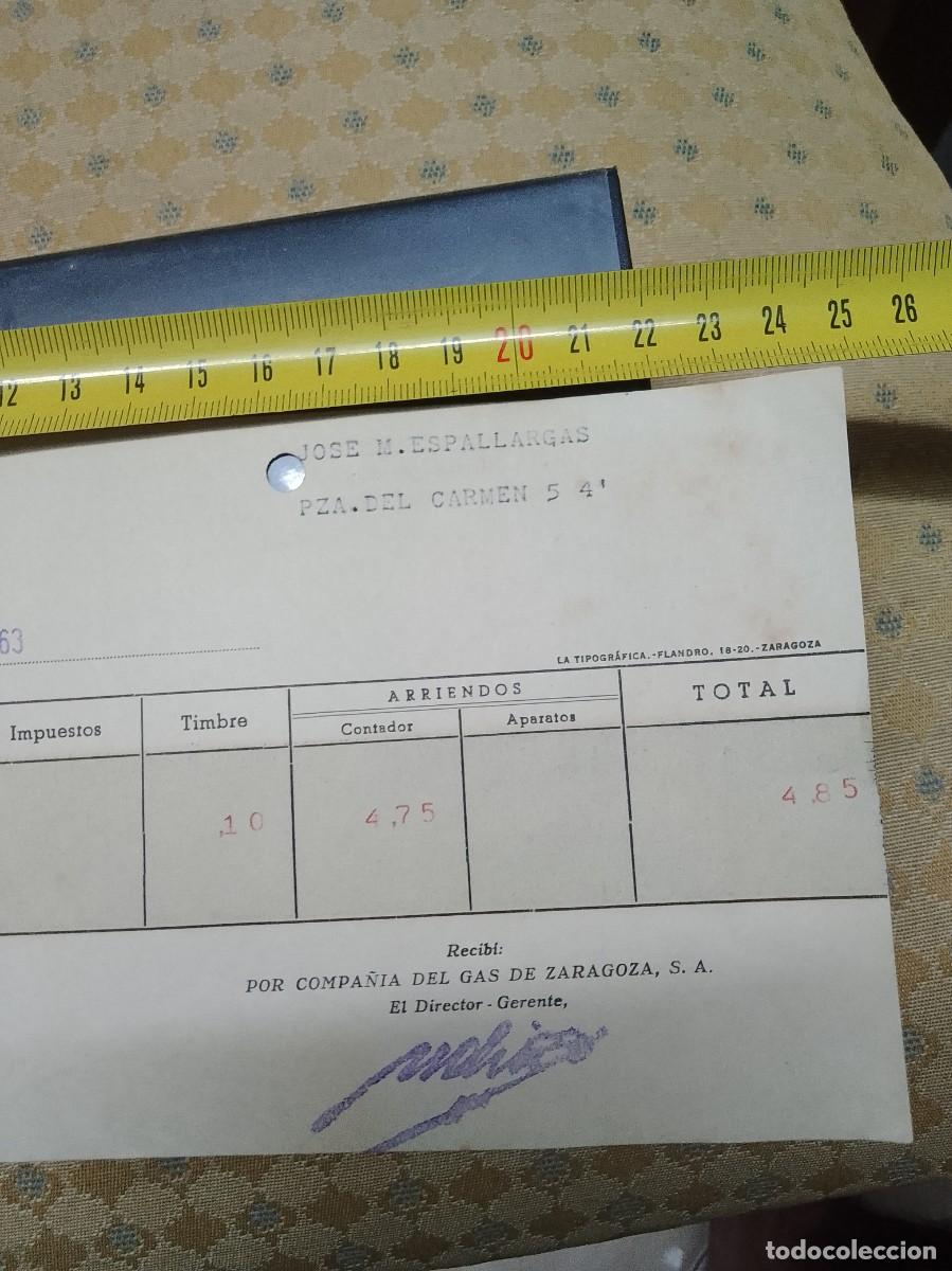 Documentos bancarios: Compa&ntilde;&iacute;a de gas de Zaragoza a&ntilde;os 60 - Foto 3