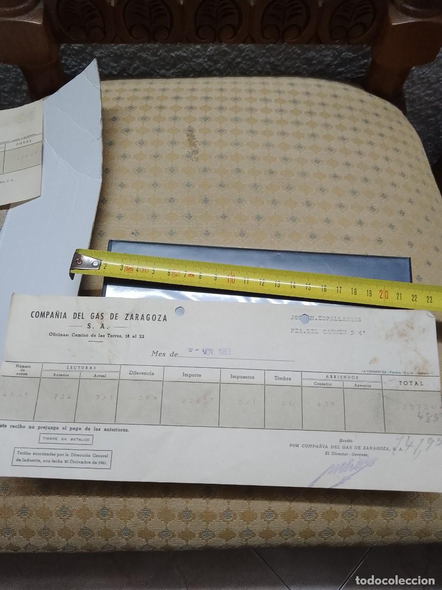 Documentos bancarios: Compa&ntilde;&iacute;a de gas de Zaragoza a&ntilde;os 60 - Foto 1