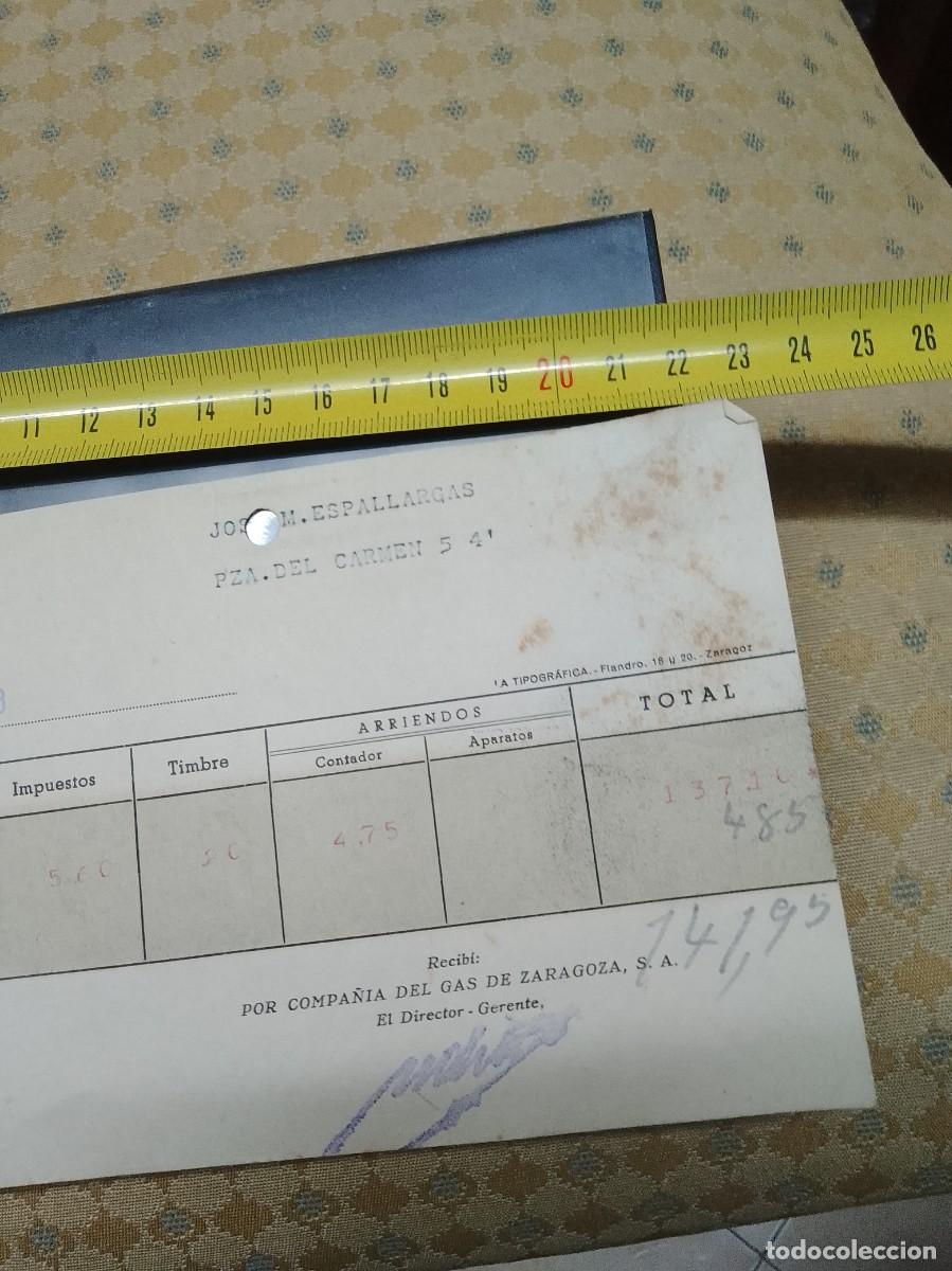 Documentos bancarios: Compa&ntilde;&iacute;a de gas de Zaragoza a&ntilde;os 60 - Foto 2