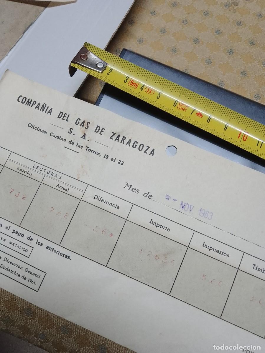 Documentos bancarios: Compa&ntilde;&iacute;a de gas de Zaragoza a&ntilde;os 60 - Foto 3