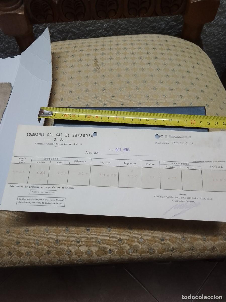 Documentos bancarios: Compa&ntilde;&iacute;a de gas de Zaragoza a&ntilde;os 60 - Foto 1