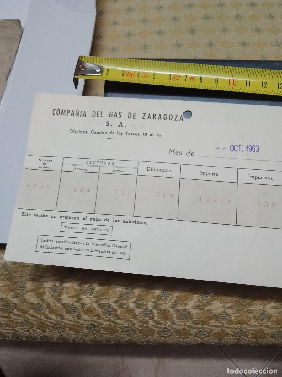 Documentos bancarios: Compa&ntilde;&iacute;a de gas de Zaragoza a&ntilde;os 60 - Foto 2