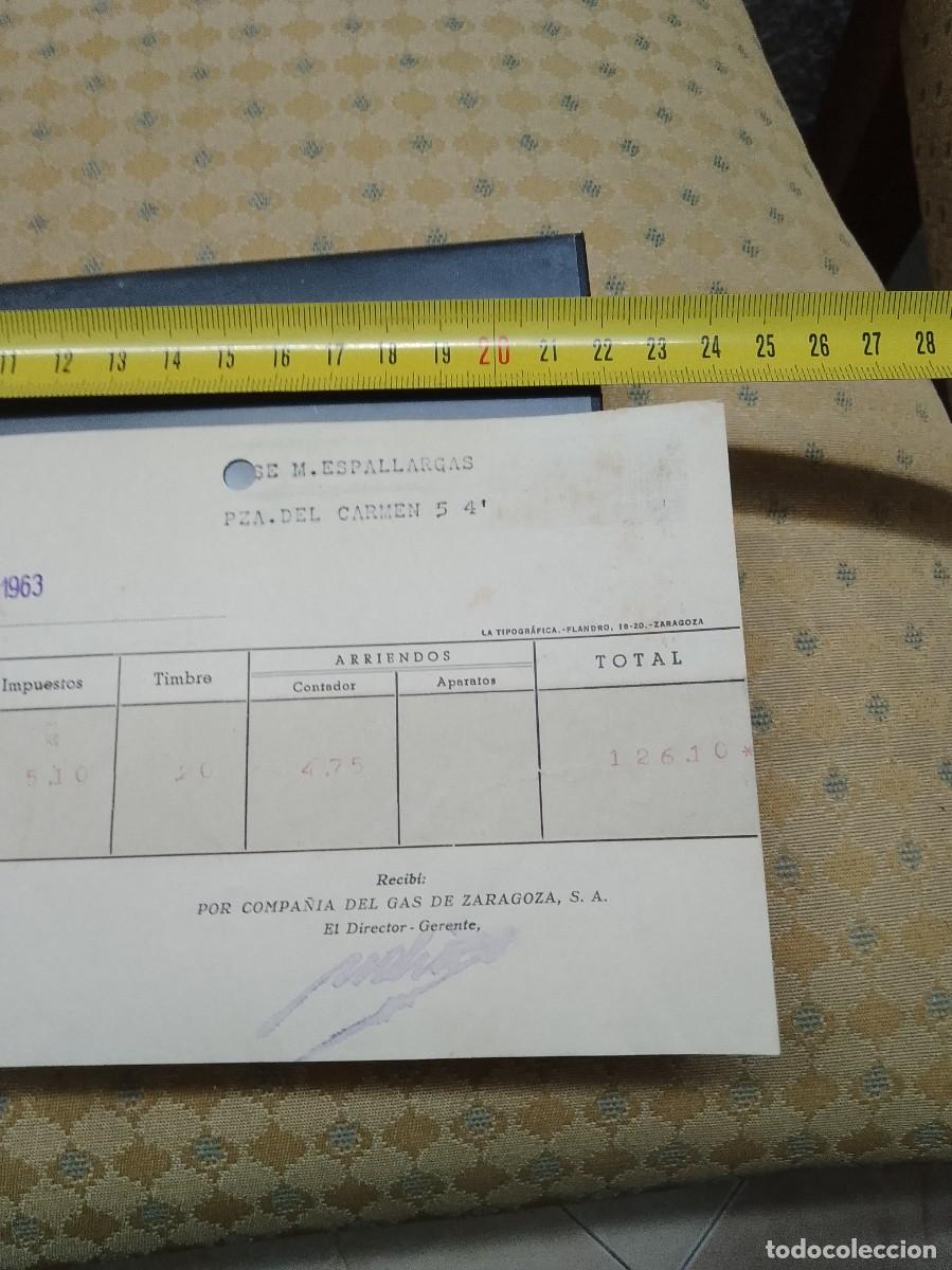 Documentos bancarios: Compa&ntilde;&iacute;a de gas de Zaragoza a&ntilde;os 60 - Foto 3