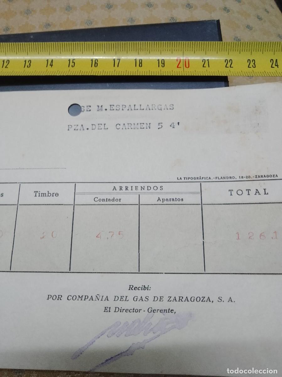 Documentos bancarios: Compa&ntilde;&iacute;a de gas de Zaragoza a&ntilde;os 60 - Foto 4
