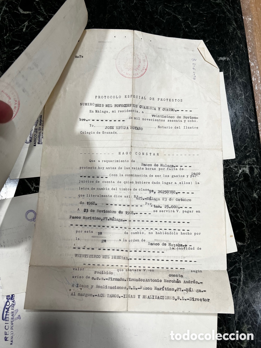 Documentos bancarios: 5 LETRAS DE CAMBIO A&Ntilde;OS 60 - Foto 3