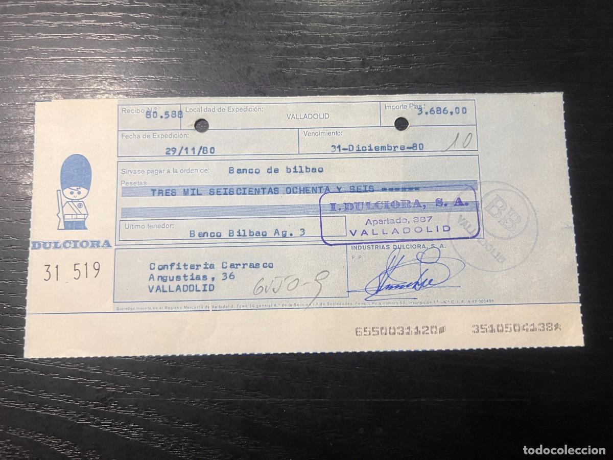 Documentos bancarios: PAGAR&Eacute;. DULCIORA. VALLADOLID, 1980 - Foto 1