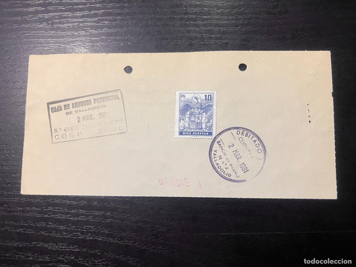 Documentos bancarios: PAGAR&Eacute;. DULCIORA. VALLADOLID, 1981 - Foto 2