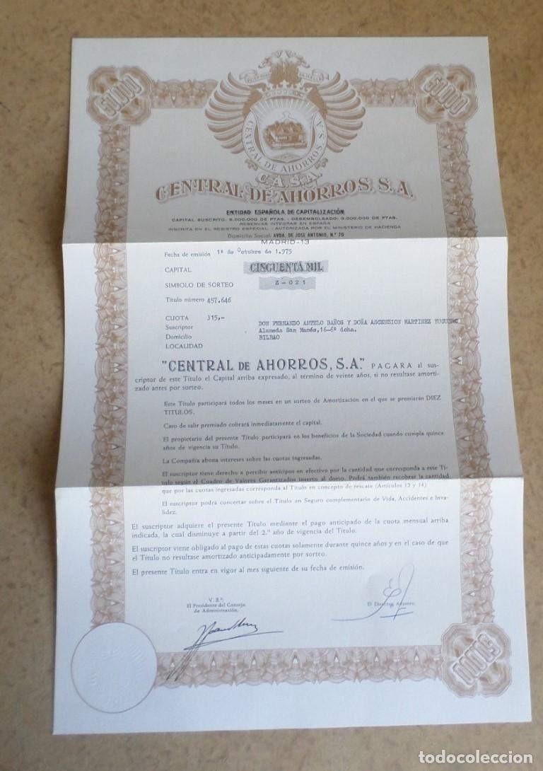 Documentos bancarios: 14 documentos + bolet&iacute;n informativo - CENTRAL DE AHORROS SA 1975 - Foto 2