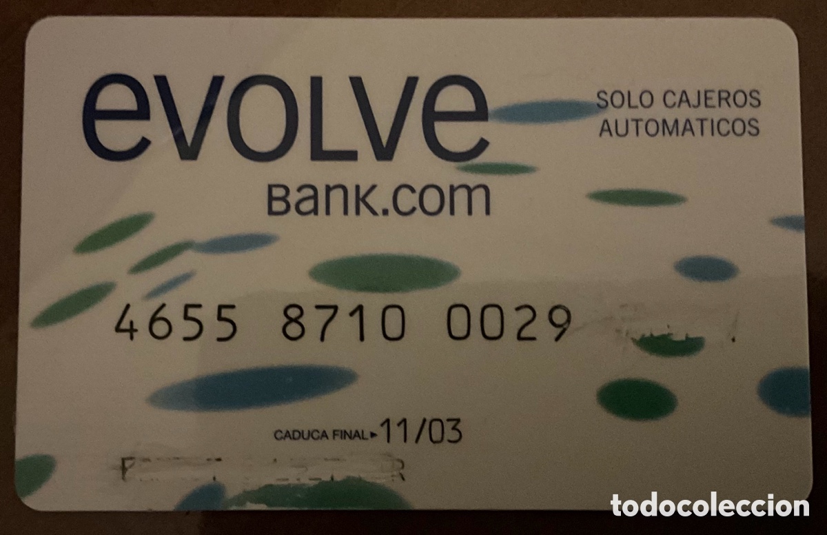 Documentos bancarios: TARJETA BANCARIA EVOLVE BANK.COM. A&ntilde;os 2000 - Foto 1