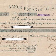 Documentos bancarios: ANTIGUA LETRA DE CAMBIO 1913 - BANCO ESPAÑOL DE CHILE / ANTOFAGASTA - IGUALADA