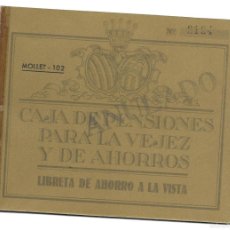 Documentos bancarios: LIBRETA CAJA DE PENSIONES PARA LA VEJEZ Y DE AHORROS. OFICINA DE MOLLET (BCN) 1966 CON SOBRE.