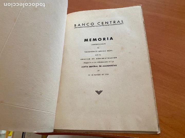 Documentos bancarios: BANCO CENTRAL MADRID MEMORIA EJERCICIO 1958 (COB105) - Foto 2