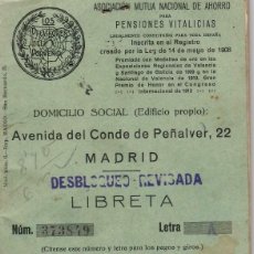 Documentos bancarios: LIBRETA ASOCIACION NACIONAL DE AHORRO. AÑO 1928