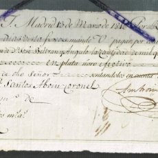 Documentos bancarios: 1816 MADRID ÁVILA IMPRESIONANTE LETRA DE CAMBIO A DOS DÍAS VISTA VER FOTOS DETALLES, LEGIBLE TOTAL