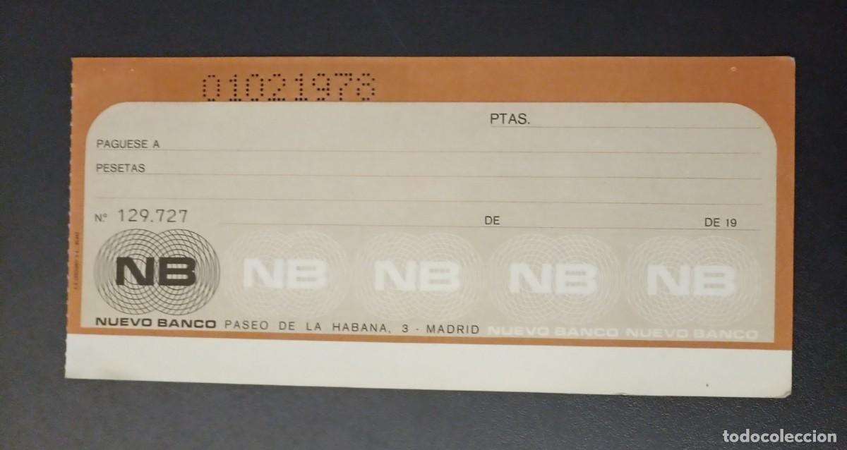 Documentos bancarios: TAL&Oacute;N CHEQUE BANCARIO - NUEVO BANCO NB - Foto 1