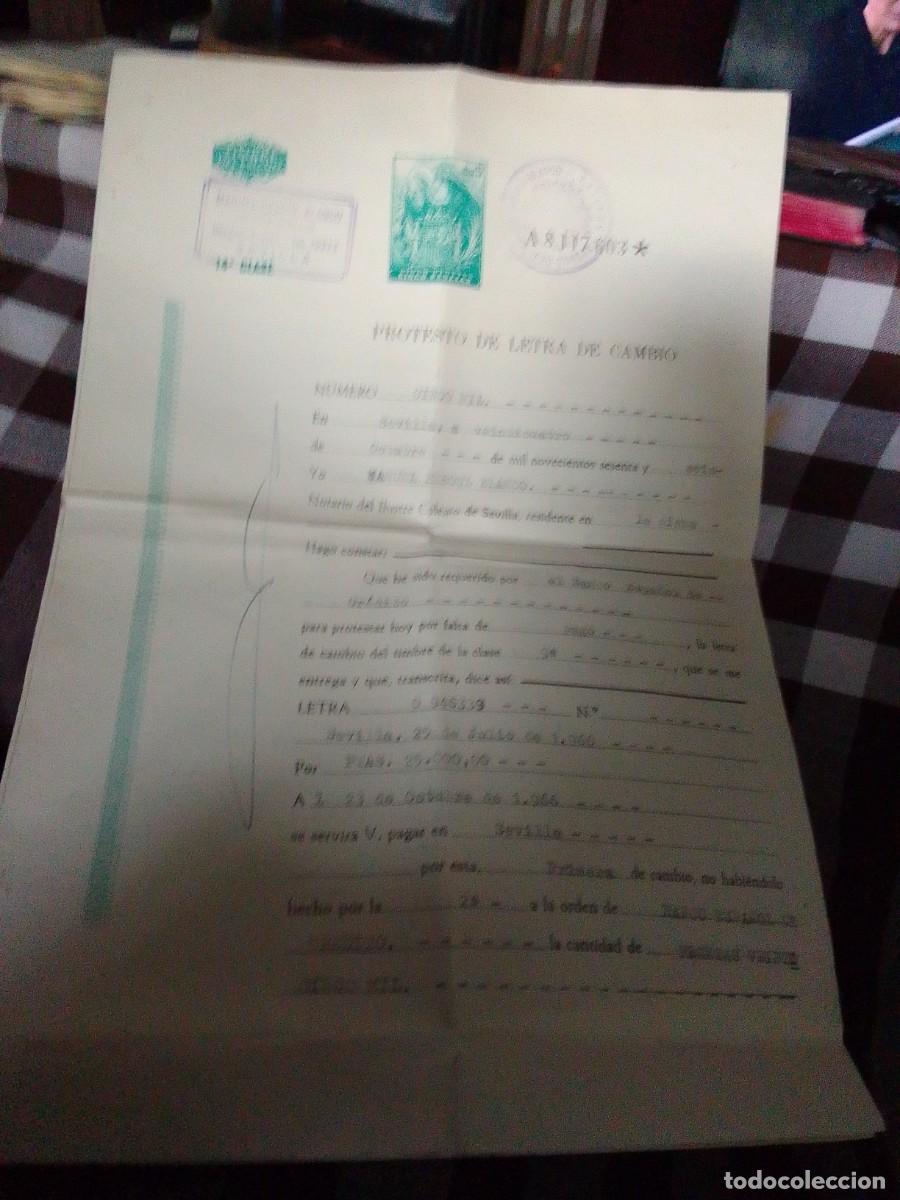 Documentos bancarios: Protest&oacute; de letra de cambio de 1966 - Foto 1