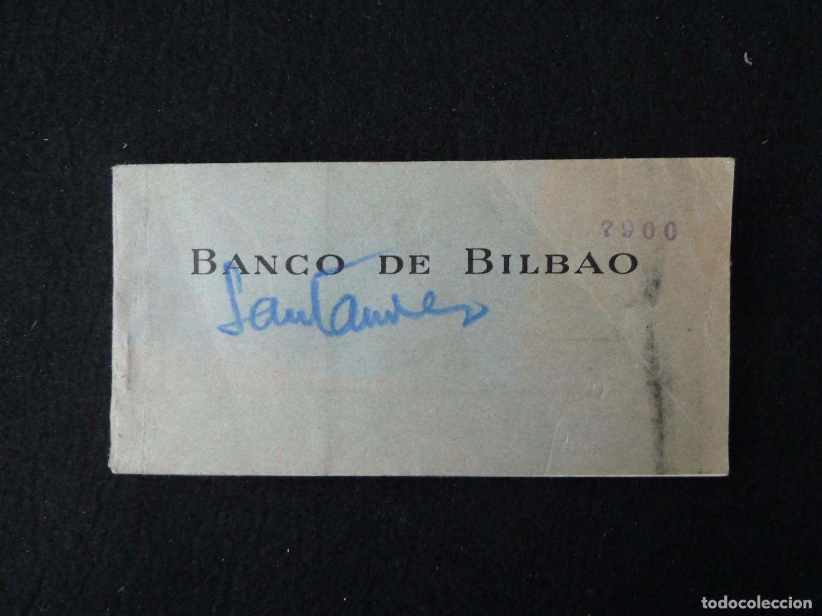 Documentos bancarios: ANTIGUO TALONARIO DE CHEQUES -BANCO DE BILBAO-1966 - Foto 2
