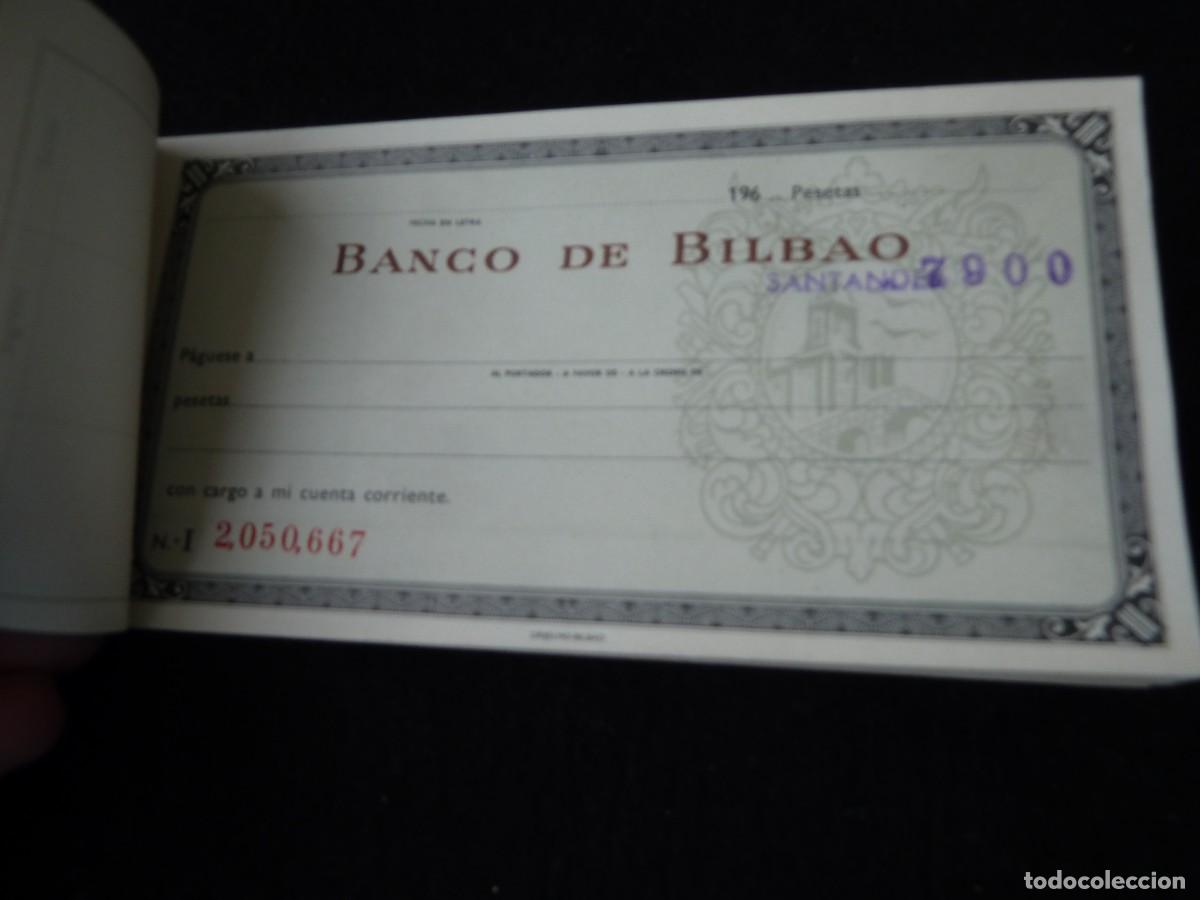Documentos bancarios: ANTIGUO TALONARIO DE CHEQUES -BANCO DE BILBAO-1966 - Foto 4