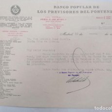 Documentos bancarios: DOCUMENTO BANCO POPULAR DE LOS PREVISORES DEL PORVENIR, 12 DE ENERO DE 1942