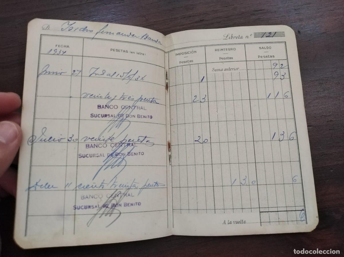 Documentos bancarios: Libreta del Banco Central, Don Benito a&ntilde;o 1931. - Foto 7