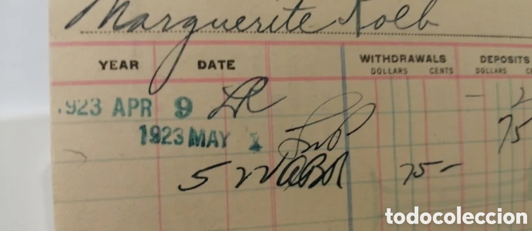 Documentos bancarios: 1923 First Trust Savings Bank Libreta de ahorros - Foto 3