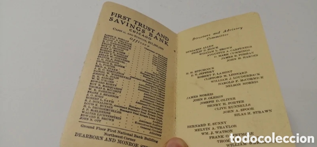 Documentos bancarios: 1923 First Trust Savings Bank Libreta de ahorros - Foto 6