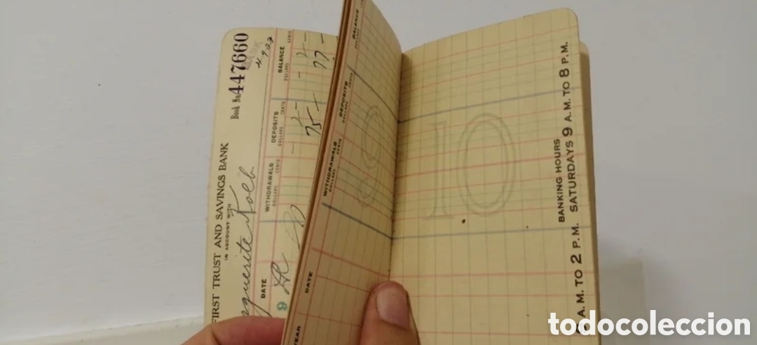 Documentos bancarios: 1923 First Trust Savings Bank Libreta de ahorros - Foto 8