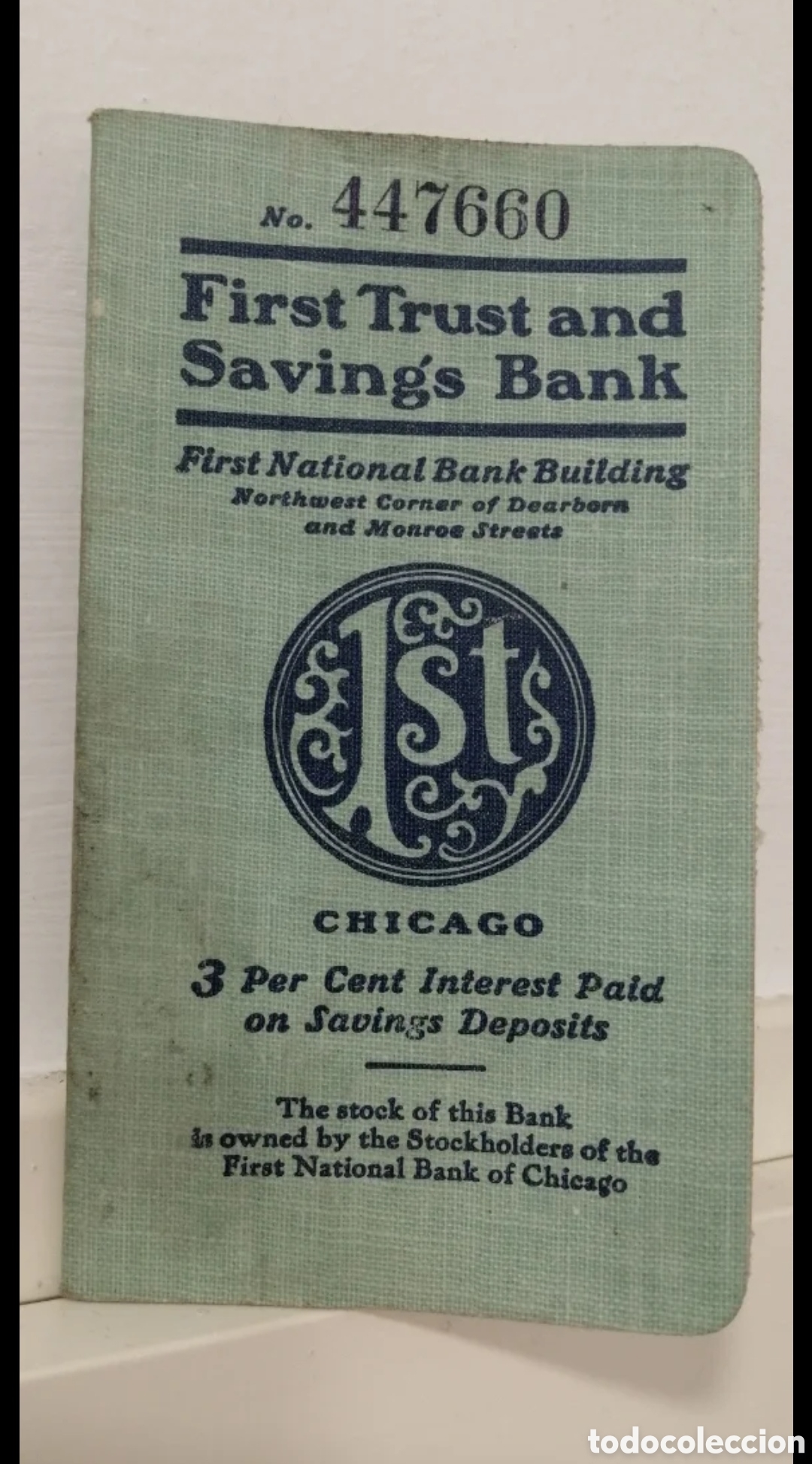 Documentos bancarios: 1923 First Trust Savings Bank Libreta de ahorros - Foto 1