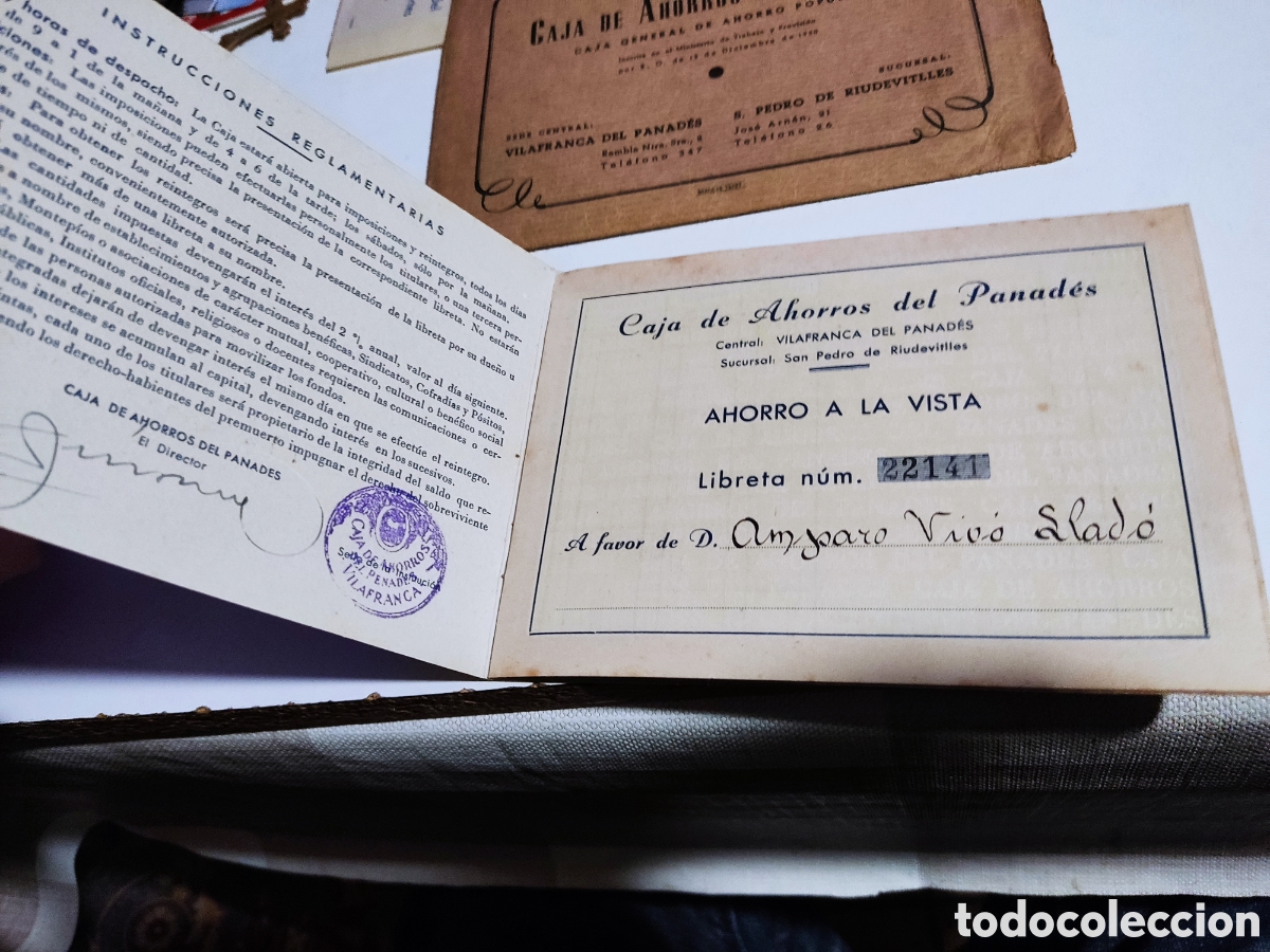 Documentos bancarios: Libreta Caja de Ahorros del Panades 1957 - Foto 2