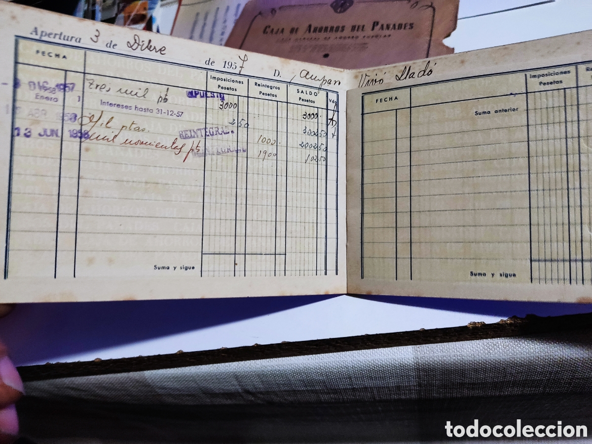 Documentos bancarios: Libreta Caja de Ahorros del Panades 1957 - Foto 3