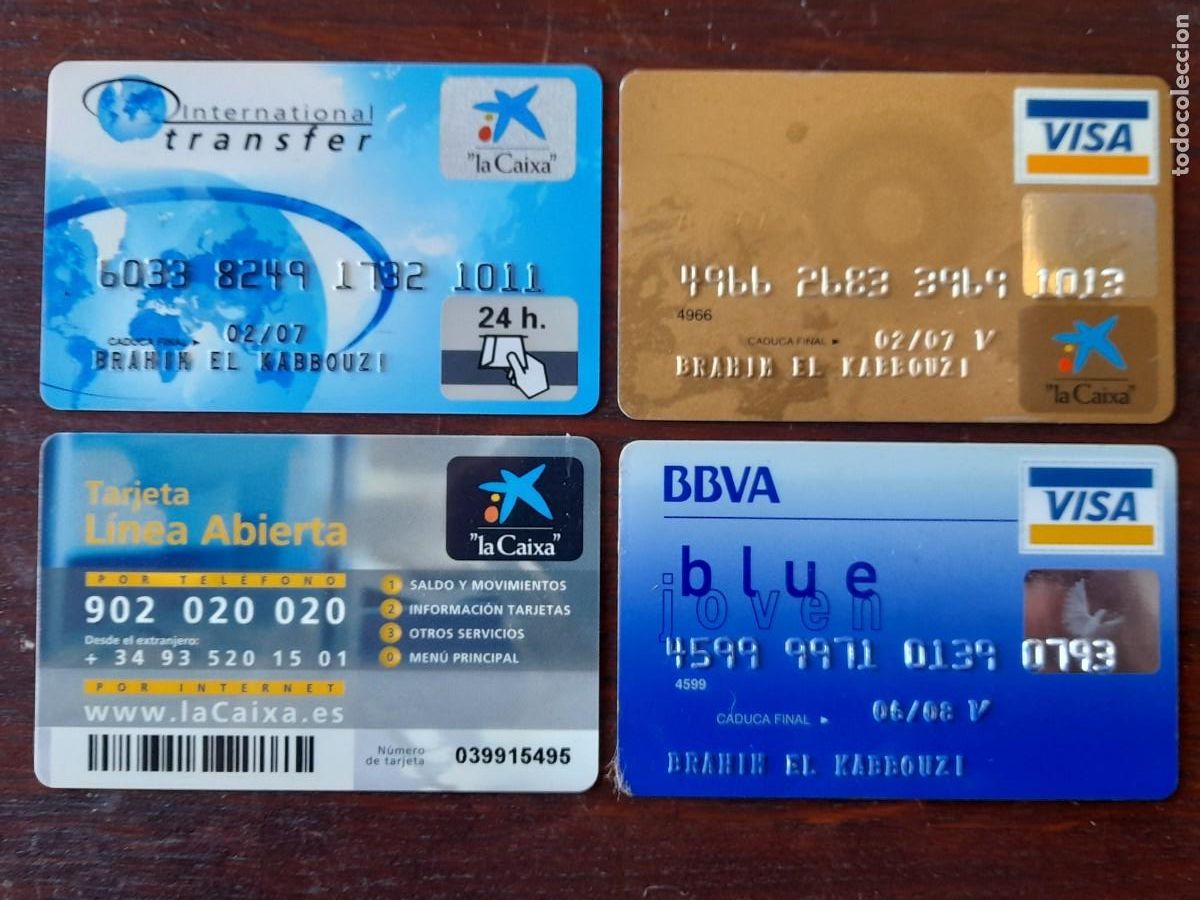 Documentos bancarios: Una tarjeta internacional transfer de La Caixa o BBVA, 4 tarjetas a elegir - Foto 1